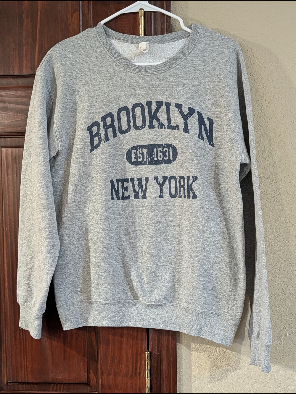 Jerzees Gray 'Brooklyn New York' Pullover Sweatshirt